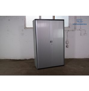 Tweedehands Gispen Roldeurkast Zilvergrijs 196 cm 4 Legborden