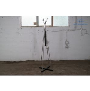 Tweedehands Staande Kapstok Chroom met Zwarte Details 12 Haakjes 194 cm