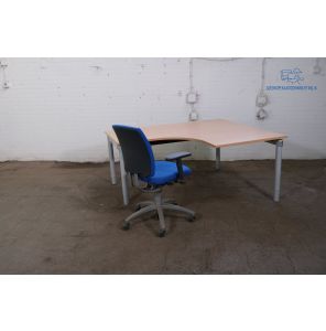 Tweedehands Palmberg Hoekbureau Rechts Verstelbaar 160x140 cm Beuken