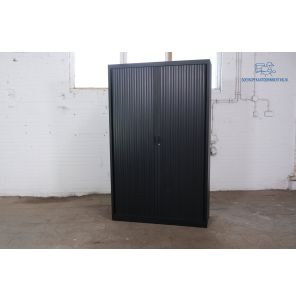 Tweedehands Roldeurkast 195x120x45 Zwart 4 Legborden