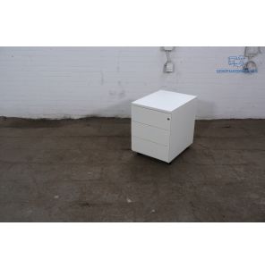Tweedehands Verrijdbaar Ladeblok 3 Lades Wit 57x42x54 cm