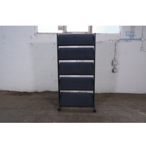Tweedehands folderhouder display zwart 156x80x38 cm verrijdbaar