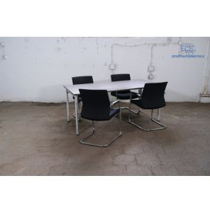 Tweedehands Ahrend vergadertafel antraciet eiken 180x80 cm