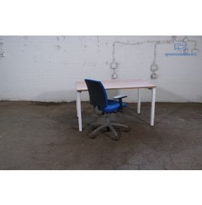 Tweedehands bureautafel beuken 140x80 cm wit frame verstelbaar