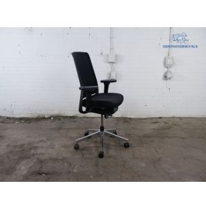 Gispen | Bureaustoel | Tweedehands | Zwart gestoffeerd | Zilvergrijs frame | BS305