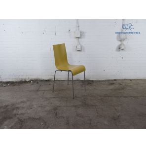 Kantinestoel | Tweedehands | Mosterd | Verchroomd | KS257