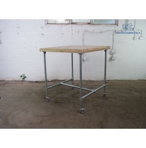 Tafel | Tweedehands | Verrijdbaar | Steigerhout / zilvergrijs | OT281