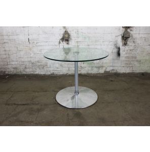 Ronde tafel | Tweedehands | ⌀70cm | Glas | RVS | OT217