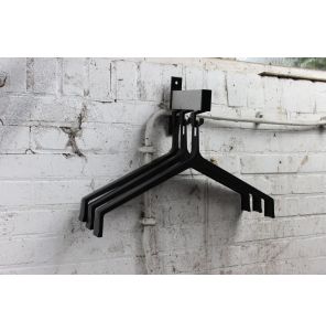 Wandgarderobe | Tweedehands | 15cm | Zwart/ aluminiumgrijs | 3 hangers | WK06