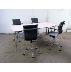 Lensvelt | Vergadertafel | Klaptafel | Tweedehands | Eiken blad | Verchroomd frame | VT261