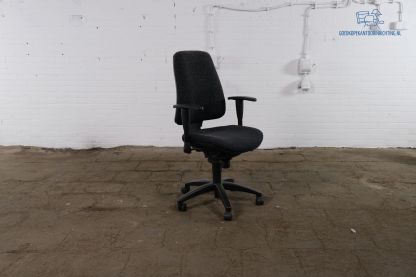 Bureaustoel | Tweedehands | Gemêleerd zwart | Zwart frame Tweedehands Ergonomische Bureaustoelen MN Kantoormeubelen