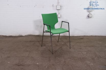 Casala | Tweedehands | Vergaderstoel | Groen gestoffeerd | Cromen frame | VS377