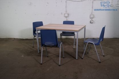 Kantinetafel | Tweedehands | NIEUW Halifax blad | Zilvergrijs frame | KT309