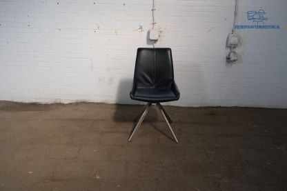 Tweedehands Henders & Hazel Stoel Zwart Leder Chroom