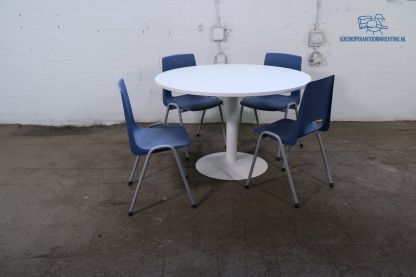 Tweedehands Ronde Kantinetafel Wit Ø120 cm
