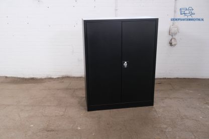 Tweedehands Ronis Draaideurkast Zwart 120 cm 2 Legborden