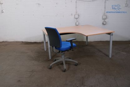 Tweedehands Palmberg Hoekbureau Rechts Verstelbaar 160x140 cm Beuken