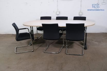 Tweedehands Robson Vergadertafel Ovaal Eiken 240x120 Zwart