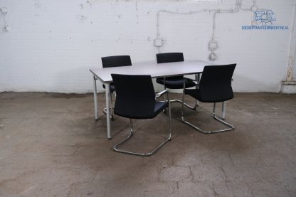 Tweedehands Ahrend vergadertafel antraciet eiken 180x80 cm 