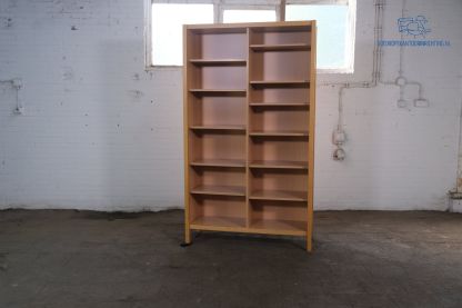 Tweedehands open opbergkast eiken 207x120x41 cm op pootjes