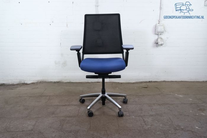 Forma Bureaustoel Tweedehands Blauw gestofferd Gepolijst