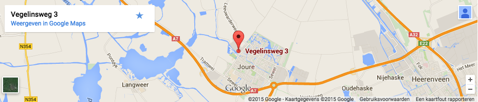 Route naar magazijn Goedkopekantoorinrichting.nl in Joure